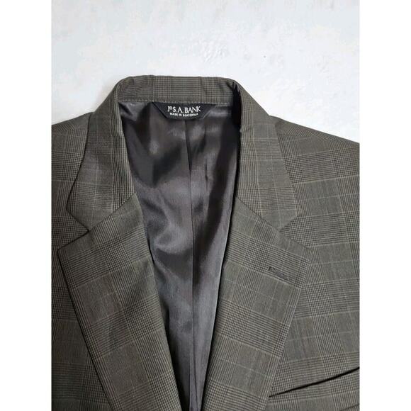 Jos. A. Bank Blazer Mens 42R Brown Wool Plaid Sport Coat Jacket 2 Button - Picture 2 of 9